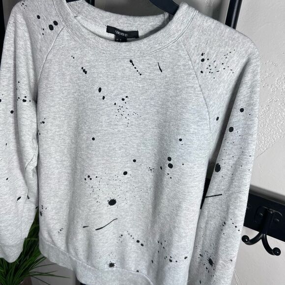 Forever 21 Paint splatter print crew neck sweatshirt Size Medium - Picture 5 of 12